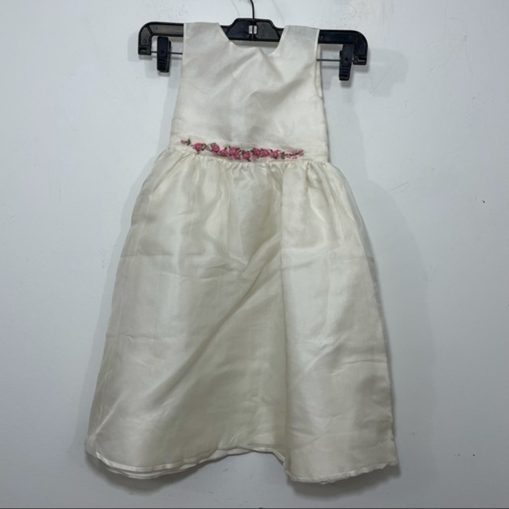 NWT I pinco Pallino girls silk dress embroidered 6 first communion Easter